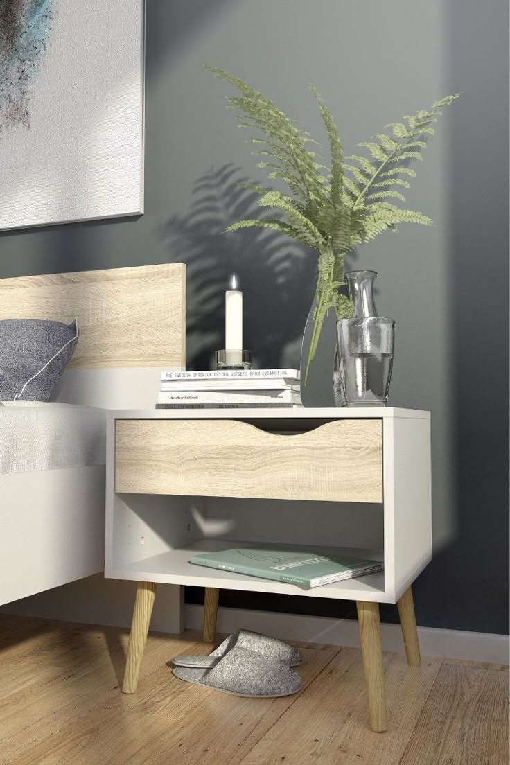 Chest of Drawers in Beige and White | 40 x 40 x 40 cm | CO32
