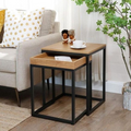 Wooden and Black Coffee Table (40 x 40 x 50 cm) – CT6