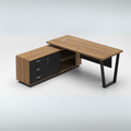 Writing Desk – Wooden and Black, 160 x 160 x 75 cm | DE22
