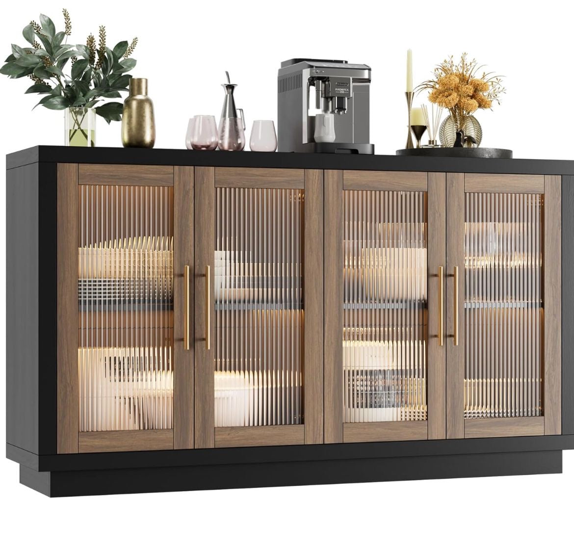 Buffet Cabinet in Black and Brown | 160 x 40 x 80 cm | SB41