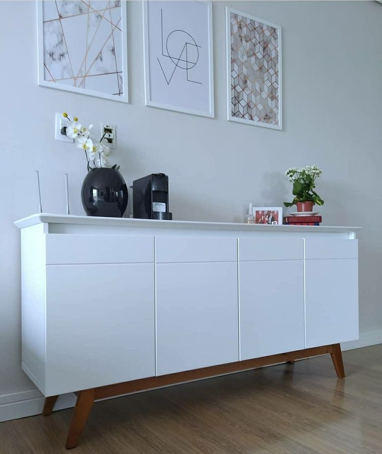 White and Brown Buffet Cabinet (160 x 40 x 90 cm) – SB54