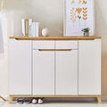 Shoe Closet in White and Wooden | 140 x 40 x 100 cm | SU1