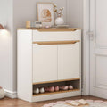 Shoe Storage Cabinet in White and Wooden | 80 x 40 x 100 cm | SU21