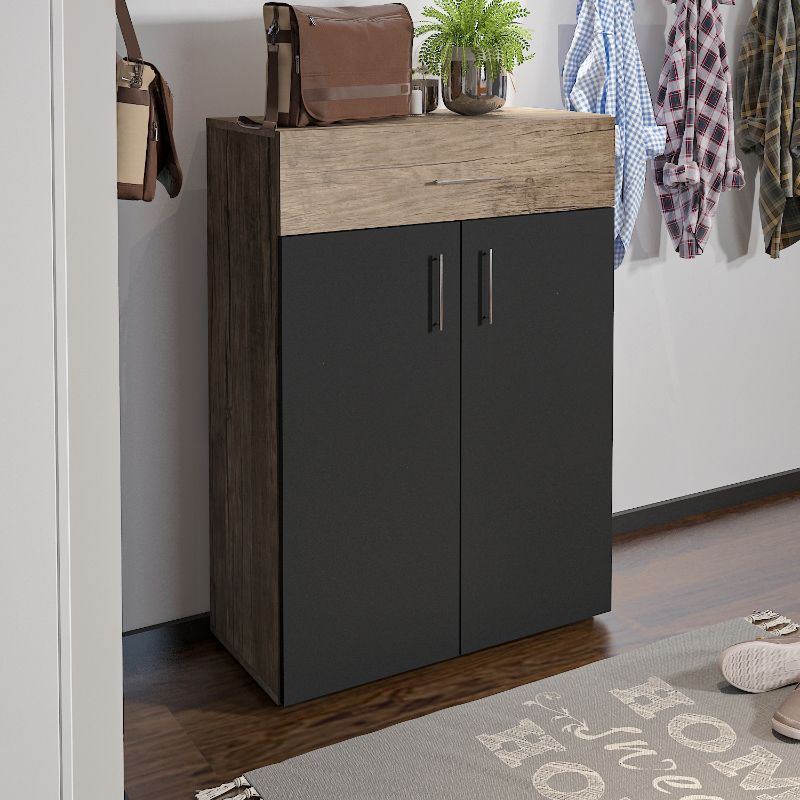 Black and Wooden Shoe Closet (80 x 40 x 100 cm) – SU58