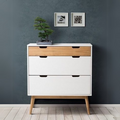 Shoe Storage Cabinet in White and Wooden | 80 x 40 x 80 cm | SU62