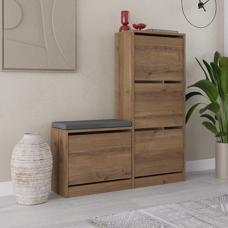 Light Brown and Grey Shoe Closet (80 x 40 x 120 cm) – SU89