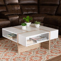 White and Wooden Table Unit (80 x 80 x 40 cm) – TA1