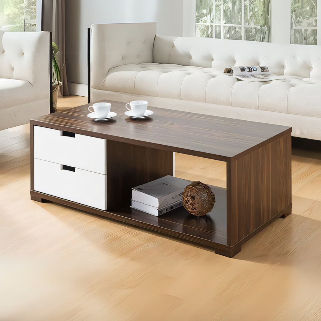White and Brown Table Unit (120 x 60 x 40 cm) – TA14