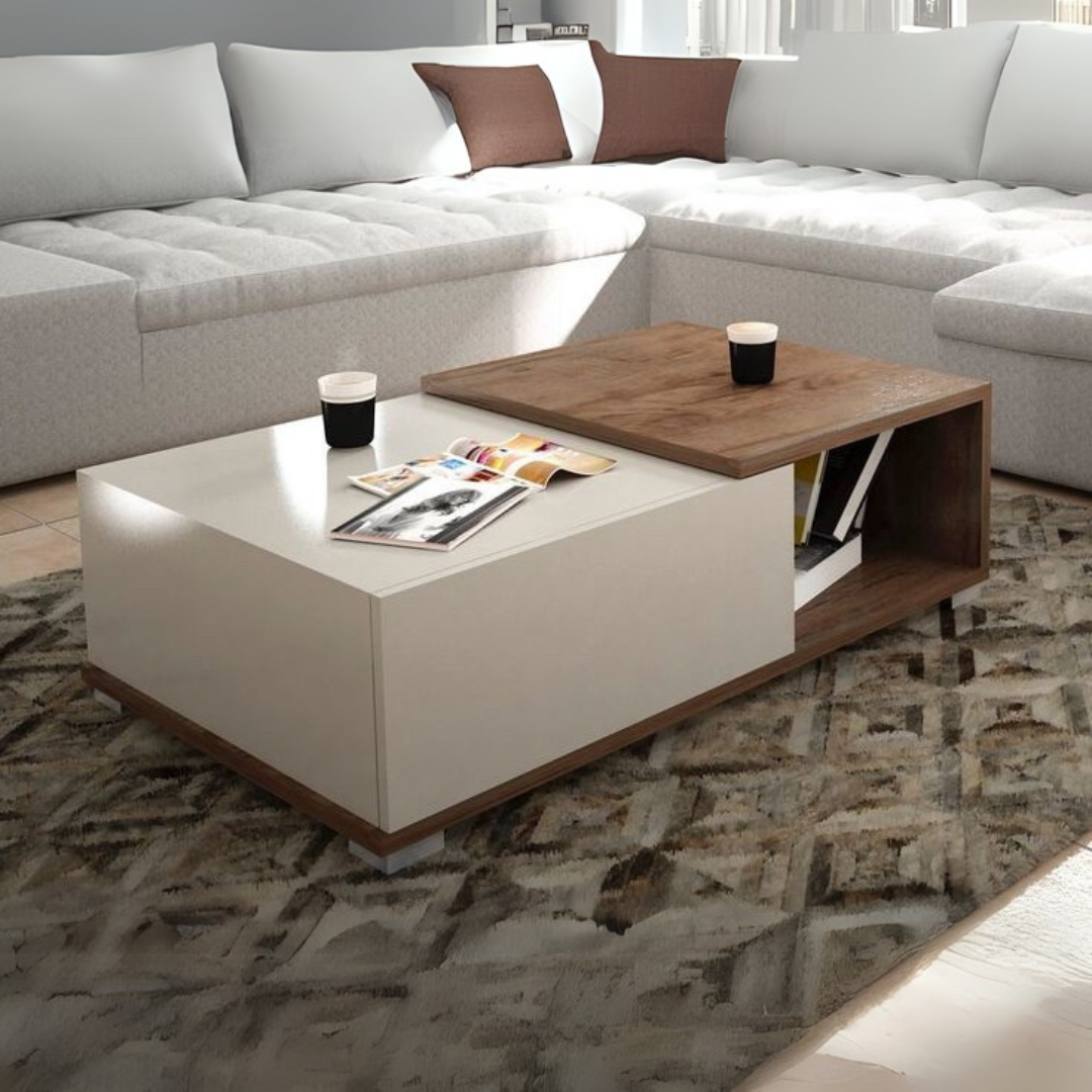 Occasional Table Unit in White and Brown | 100 x 50 x 40 cm | TA15