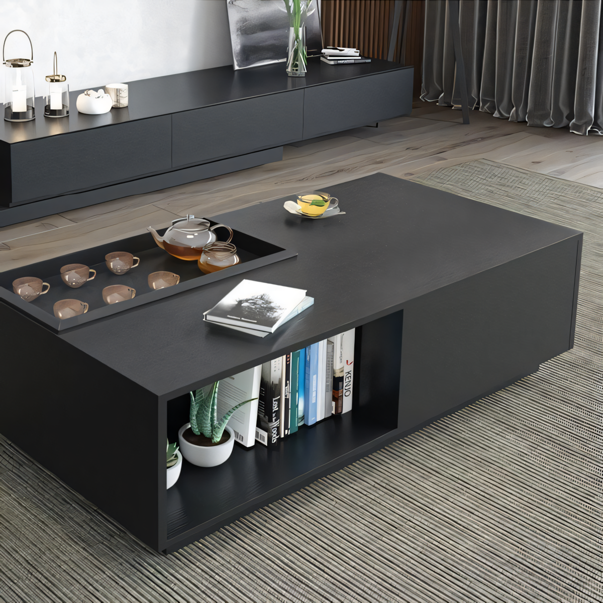 TA20 Occasional Table Unit – Black, 120 x 50 x 40 cm