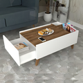 White and Brown Table Unit (100 x 50 x 40 cm) – TA23