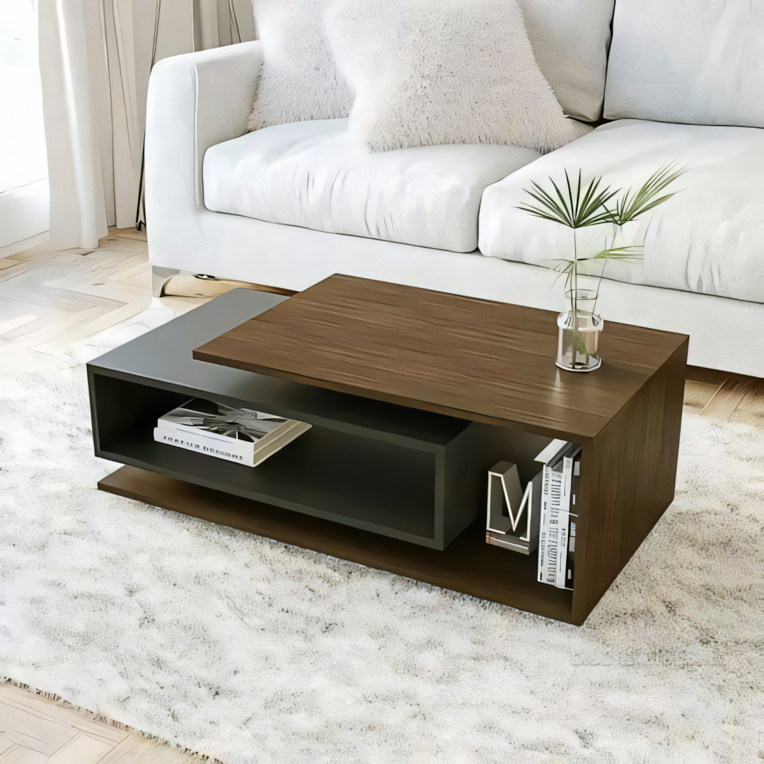 TA38 Occasional Table Unit – Black and Brown, 100 x 50 x 40 cm