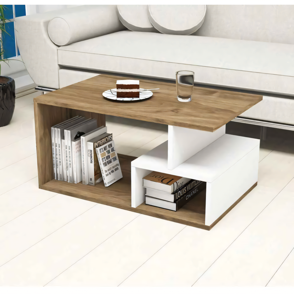 Brown and White Table Unit (100 x 50 x 40 cm) – TA42