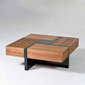 Table Unit – Black and Wooden, 80 x 80 x 40 cm | TA44