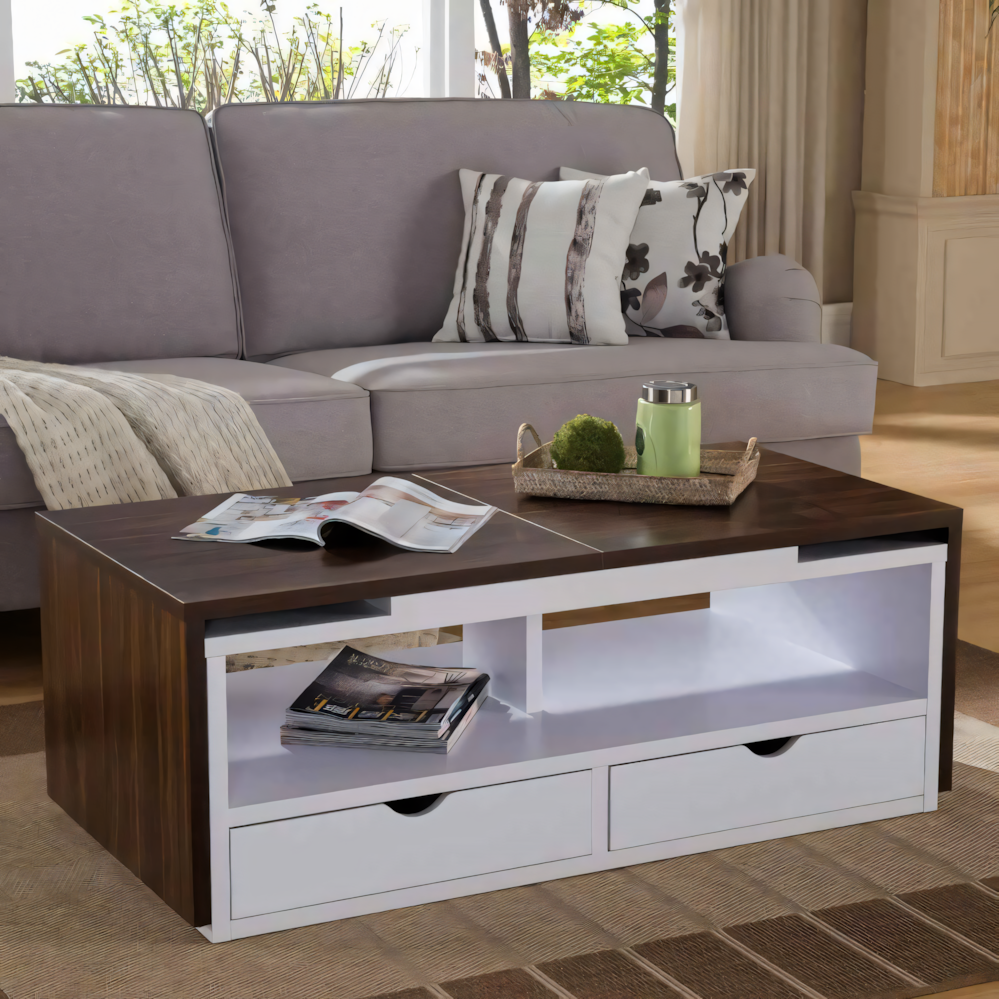 Brown and WHite Occasional Table Unit (100 x 50 x 40 cm) – TA48