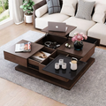 Occasional Table Unit in Brown and Black | 90 x 90 x 40 cm | TA54