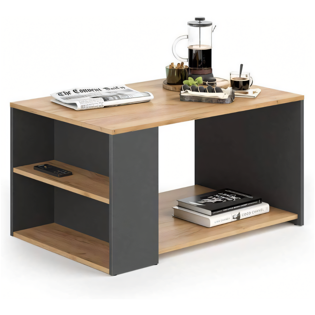 Occasional Table Unit – Wooden and Black, 80 x 60 x 40 cm | TA67