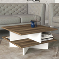 White and Wooden Occasional Table Unit (80 x 80 x 40 cm) – TA75