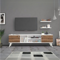 TV Unit – White and Wooden, 180 x 40 x 40 cm | TV28