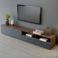 TV Unit in Black and Wooden | 180 x 40 x 40 cm | TV36