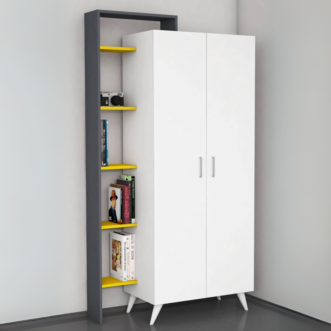Armoire Wardrobe – White, 120 x 50 x 220 cm | WD33