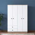 Closet Wardrobe – Wooden and White, 160 x 50 x 220 cm | WD41