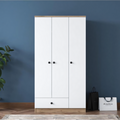 WD43 Closet Wardrobe – Wooden and White, 120 x 50 x 220 cm