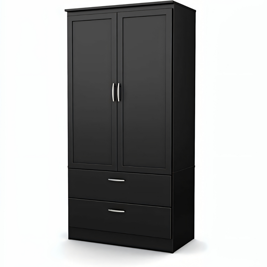 WD45 Closet Wardrobe – Black, 100 x 50 x 200 cm