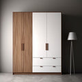 Brown and White Wardrobe (140 x 50 x 220 cm) – WD52