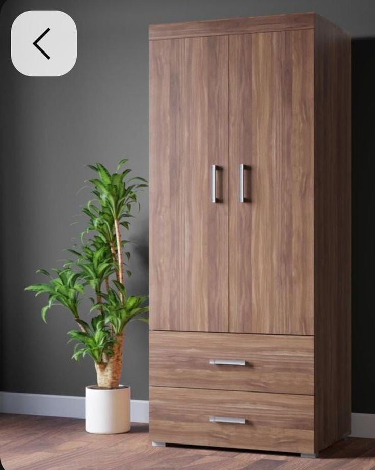 WD58 Armoire Wardrobe – Brown, 80 x 50 x 220 cm