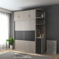 Grey and Wooden Closet Wardrobe (180 x 50 x 240 cm) – WD5