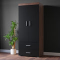Armoire Wardrobe – Brown and Black, 80 x 50 x 220 cm | WD60
