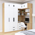 WD62 Closet Wardrobe – Beige and White, 220 x 50 x 220 cm