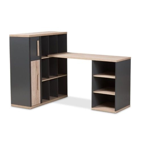 Black and Wooden Writing Desk (120 x 100 x 75 cm) – DE36