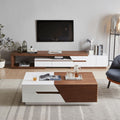 Living Room Furniture Set in White and Brown | 220 x 40 x 40 cm | SET14