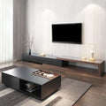 SET1 Living Room Set – Black and Brown, 240 x 40 x 40 cm