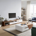 Living Room Furniture Set in White and Wooden | 220 x 40 x 40 cm | SET33