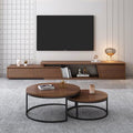 SET43 Living Room Furniture Set – Brown and Black, 220 x 40 x 40 cm