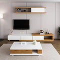Living Room Furniture Set in White and Wooden | 200 x 40 x 40 cm | SET58