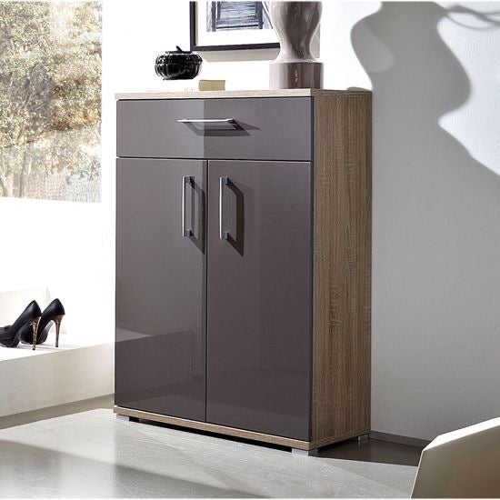 Shoe Storage Cabinet in Wooden and Black | 80 x 40 x 120 cm | SU65