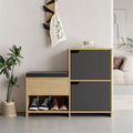 Shoe Cabinet – Wooden and Black, 100 x 40 x 70 cm | SU82
