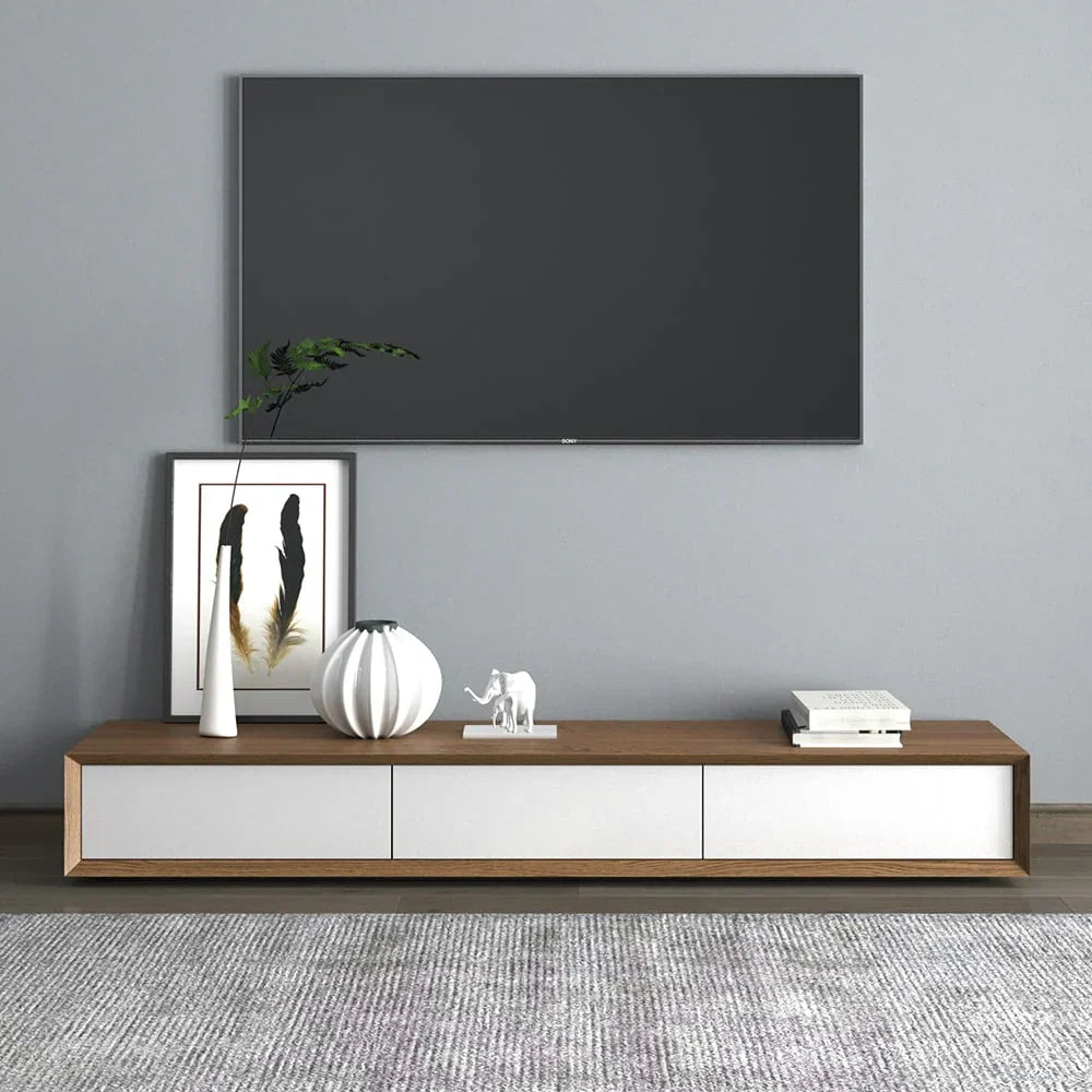 White and Brown TV Unit (160 x 40 x 40 cm) – TV104