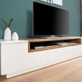 TV Unit in White and Wooden | 180 x 40 x 40 cm | TV17