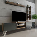 Black and Wooden TV Console (160 x 40 x 40 cm) – TV25