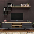 TV Stand in Black and Wooden | 180 x 40 x 40 cm | TV27