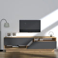 Black and Wooden TV Unit (160 x 40 x 40 cm) – TV35