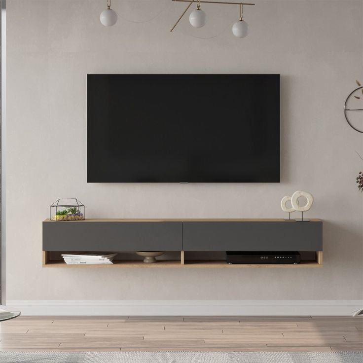 Black and Wooden TV Stand (120 x 30 x 30 cm) – TV73