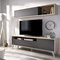 TV Stand in Black and Wooden | 150 x 40 x 40 cm | TV74